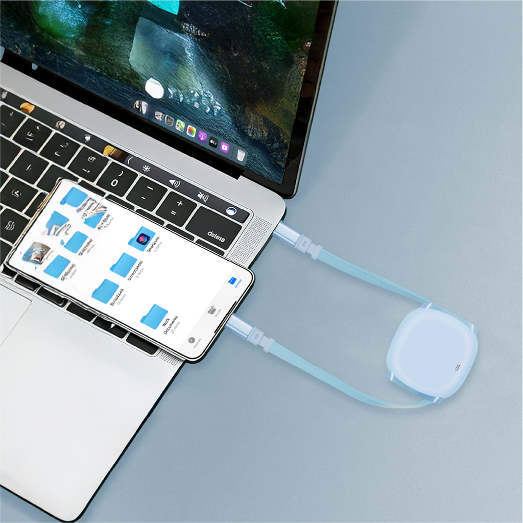 LZEL Fluxlink 100 Usb-C 100W Fast Charging Cable With Data Transfer | Blue