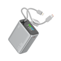 LZEL Neurovolt 15K Pd22.5W Mini Power Bank Pd3.0 & Qc3.0 | Usb-C Cable & Lightning Cable | Silver