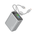 LZEL Neurovolt 15K Pd45W Mini Power Bank Pd3.0 & Qc3.0 | Usb-C Cable & Lightning Cable | Silver