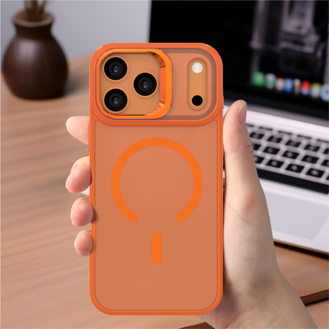 LZEL Oil Coating Camera Stand Case With Magsafe For IPhone 17 Pro | Orange