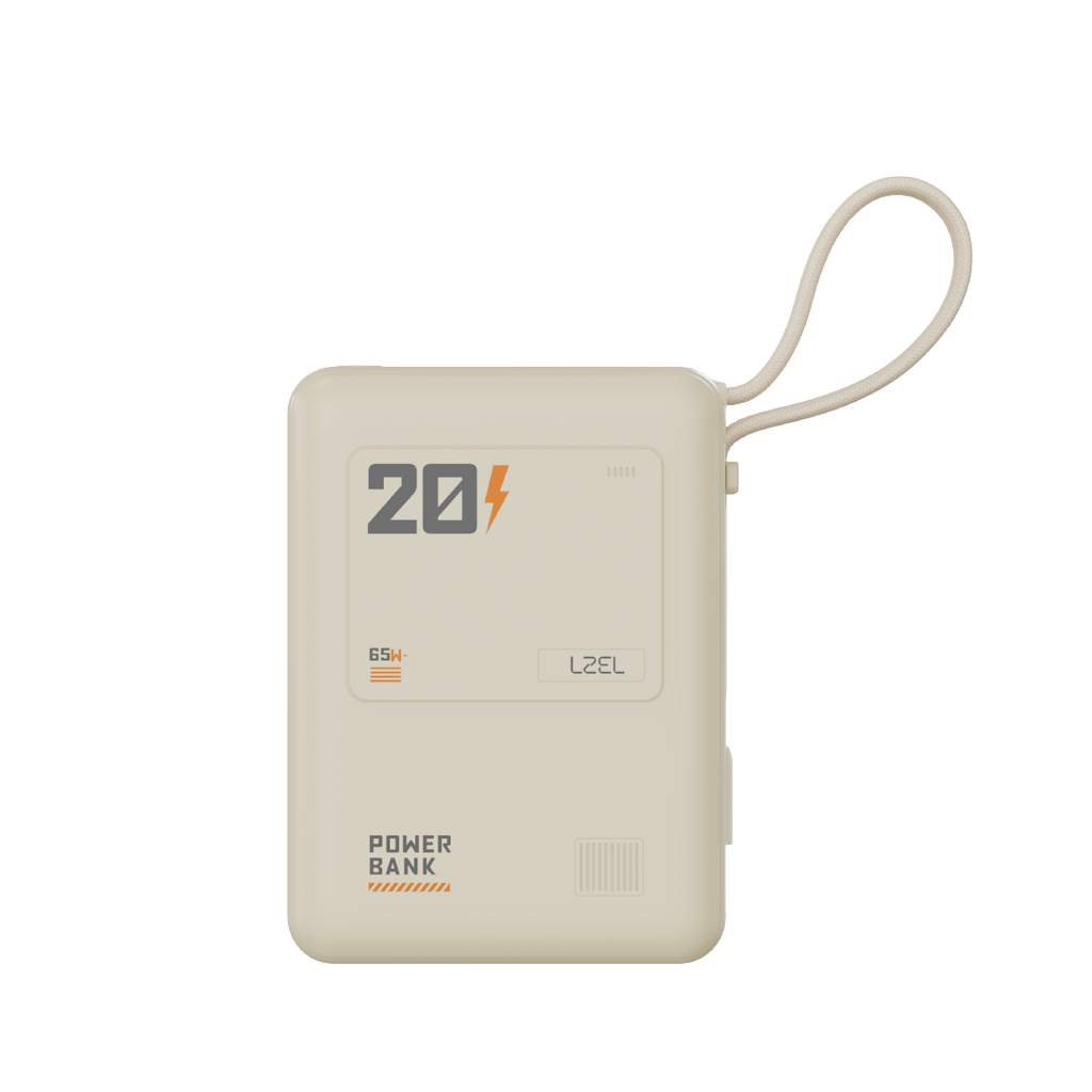 LZEL Zenoflex Surge20 Portable 20000Mah  65W Max Pd Power Bank Dual Usb-C | Cream
