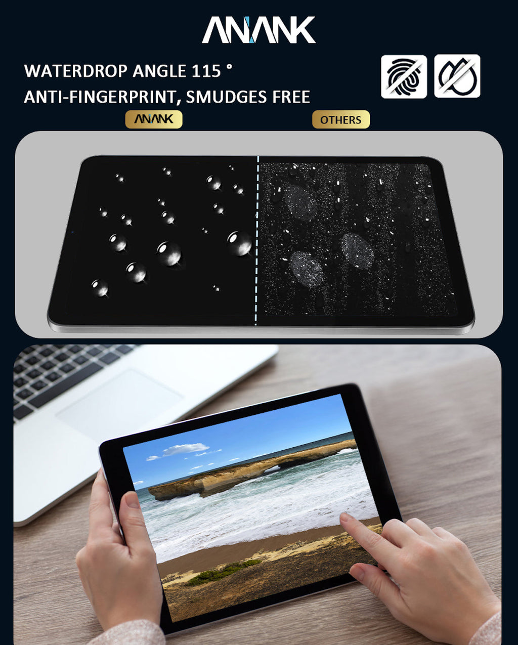 Anank iPad Pro 13-inch 2024 Curved Clear Glass