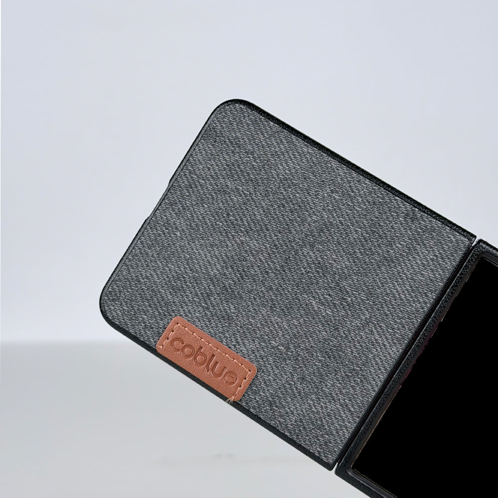 Coblue Leather Grain Drop-Proof Case for Samsung Galaxy Z Flip 7 | Gray