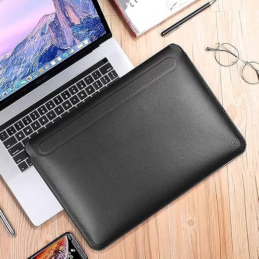 WIWU Genuine Leather Sleeve For Macbook 12 and Laptop | Black
