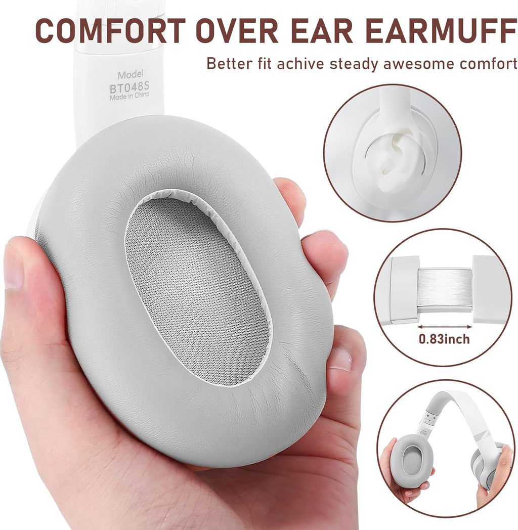Xmenha Wireless Active Noise Cancelling HeadPhones | White