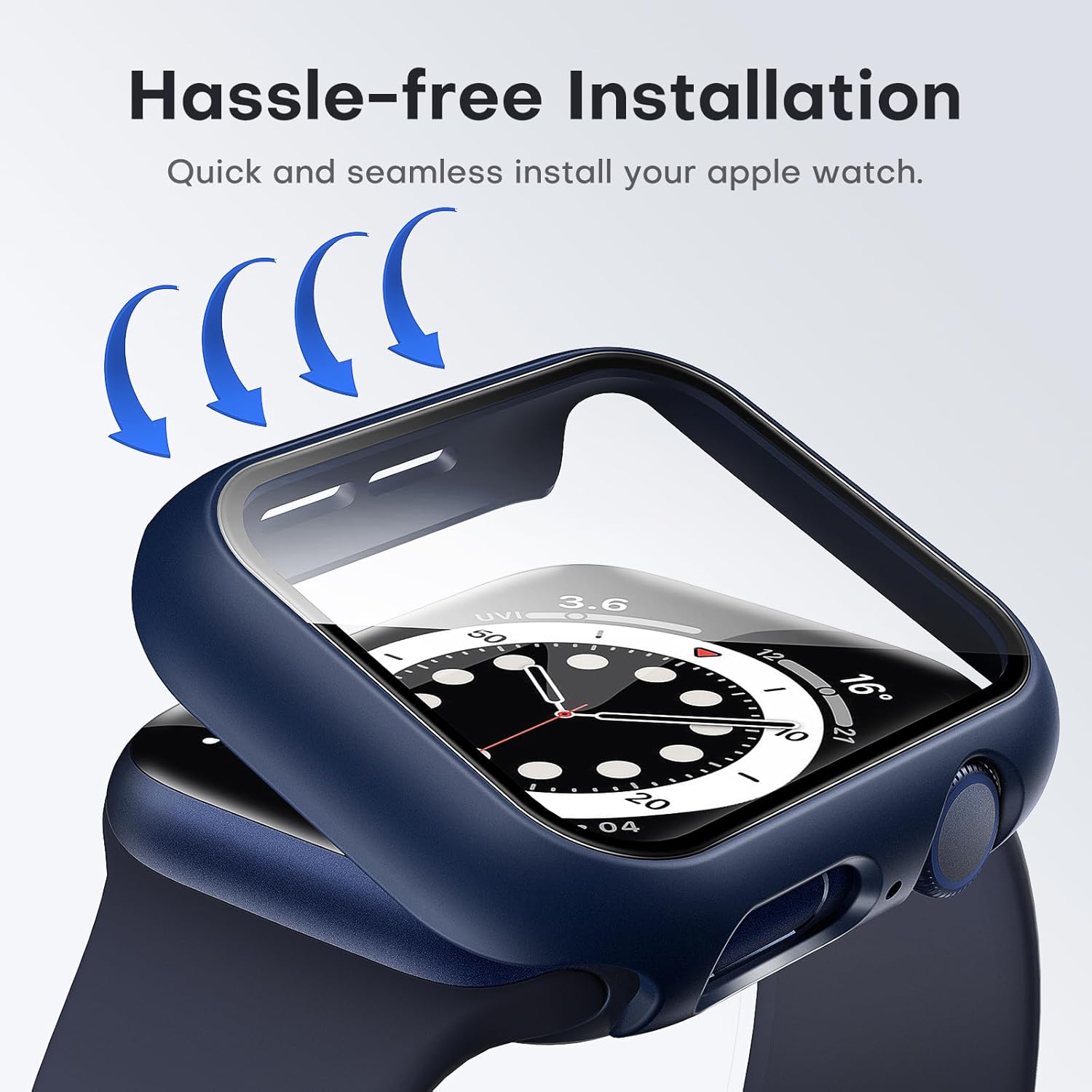 Anank Watch 45MM Glass with Case | Midnight Blue