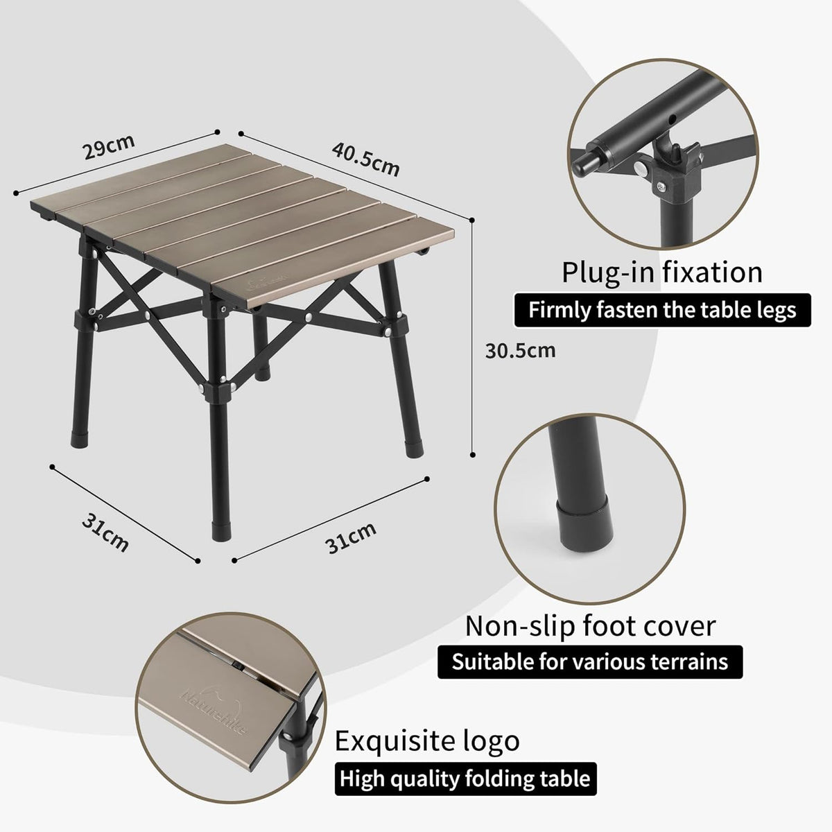 Naturehike Outdoor Portable Folding Table â€“ Brown | Small