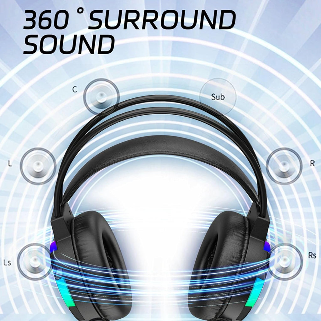 Gaming Headphones With 3.5mm Jack With Rgb Light | Black
