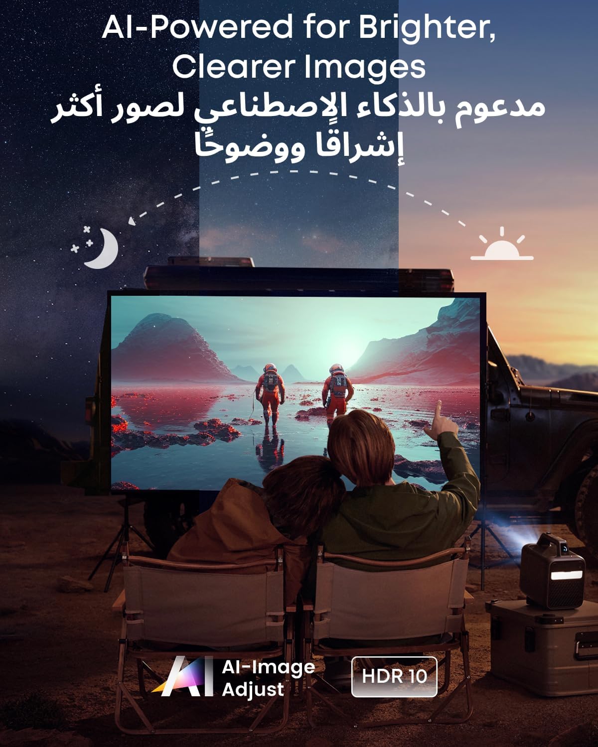 Nebula Mars 3 1000 ANSI Lumen Outdoor Projector, 1080p, Android TV 11, 40W Dolby Audio, 5H Battery | Black