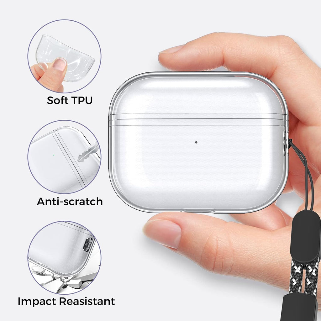 AHASTYLE AirPods Pro 2 Case Silicone Protective Cover | Clear