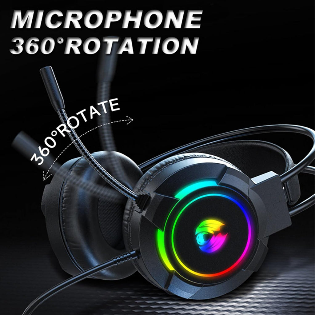 Gaming Headphones With 3.5mm Jack With Rgb Light | Black