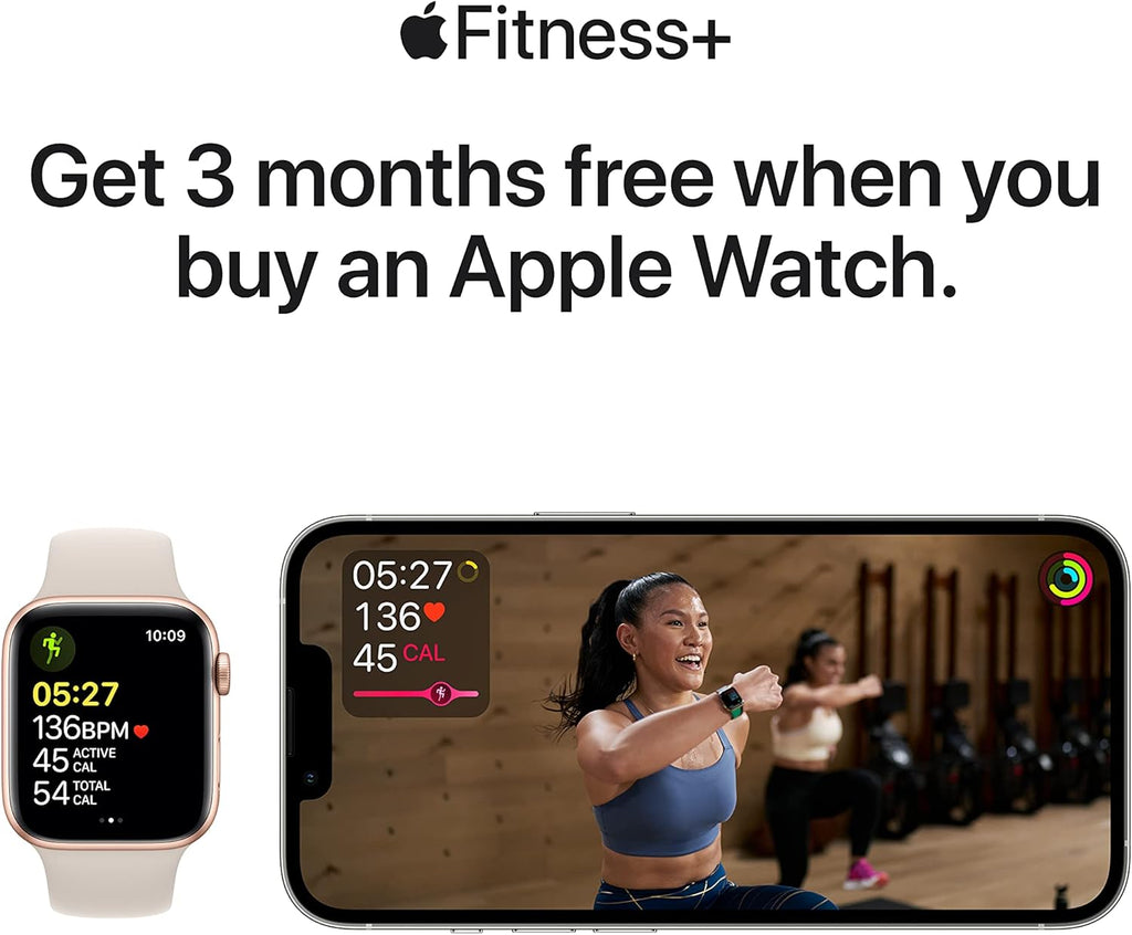 Apple Watch SE GPS + Cellular, 44mm Gold Aluminium Case with Starlight Sport Band - Regular