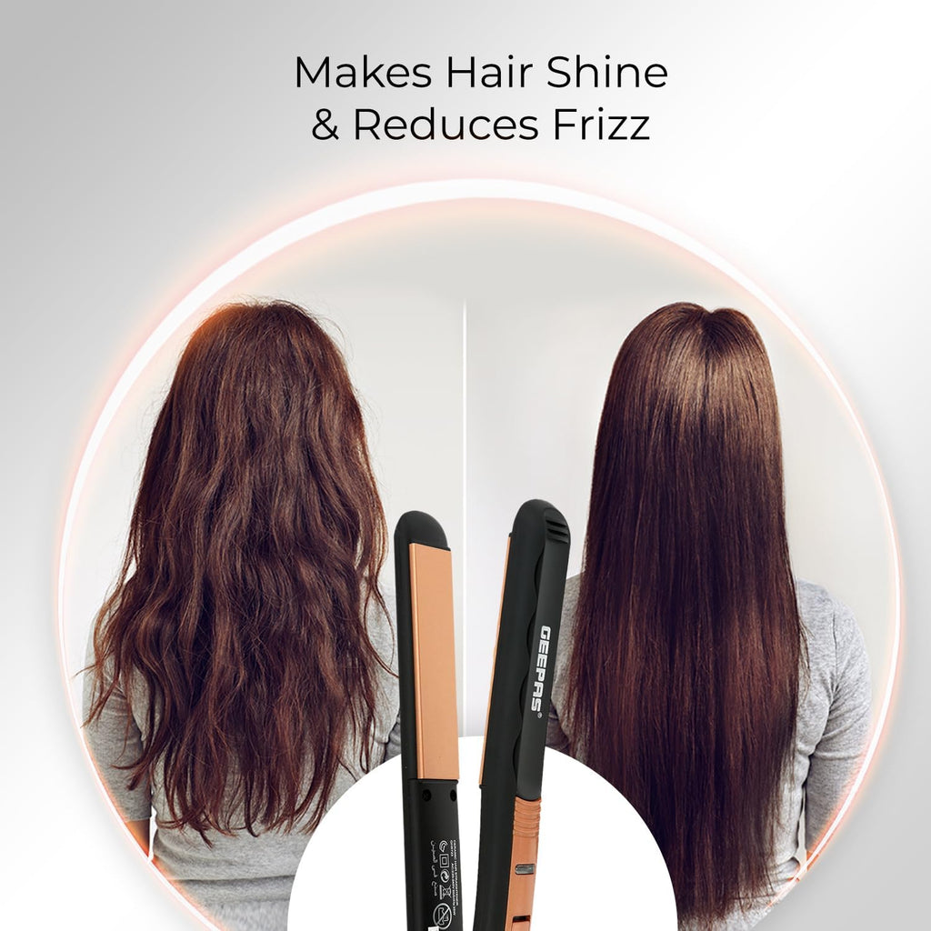 Geepas Ceramic Hair Straightener â€“ Rose Gold