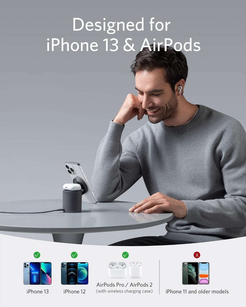 Anker Magnetic Wireless Charger 623 (MagGo) | Black