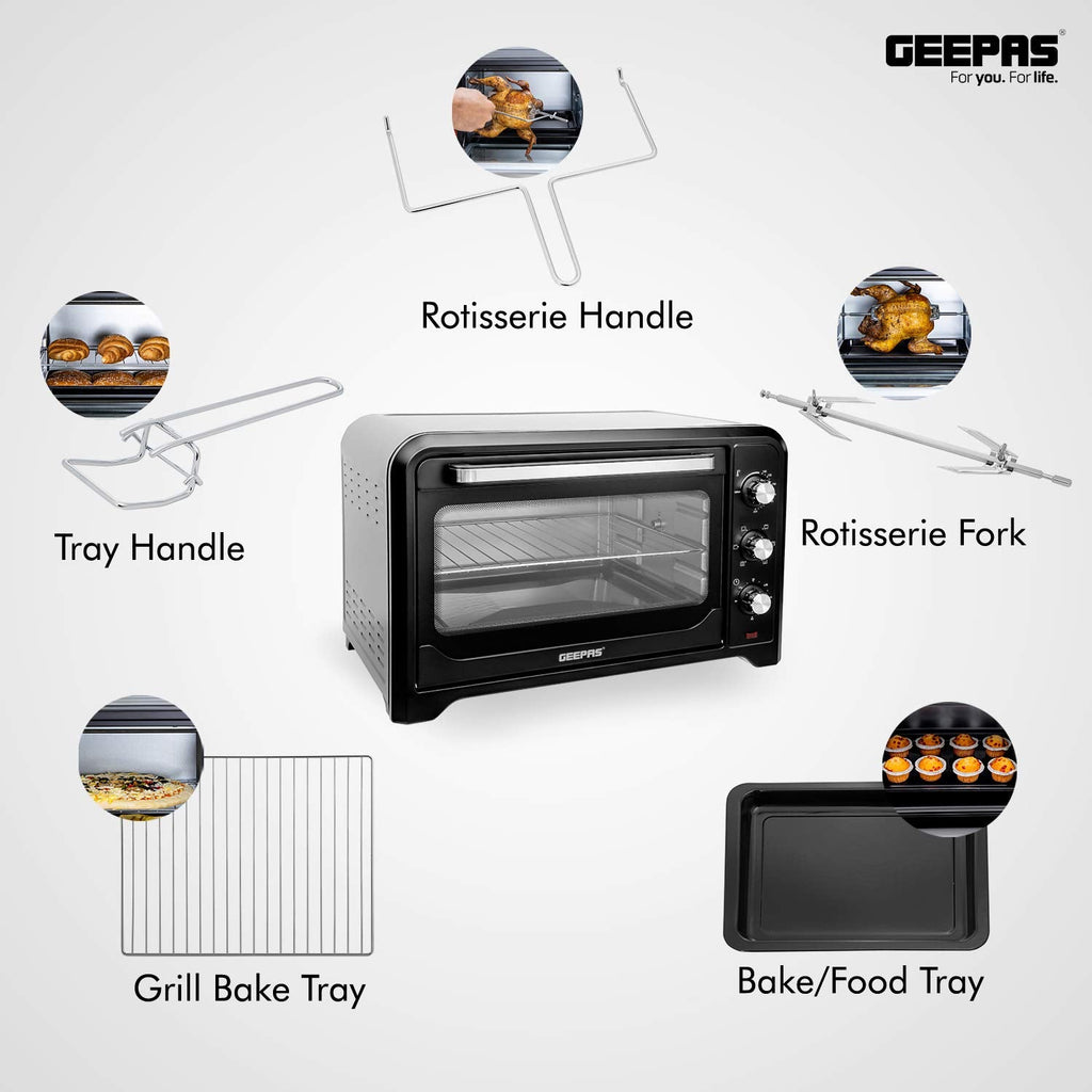 Geepas 42L Electric Oven with Convection & Rotisserie â?? 2000W Power