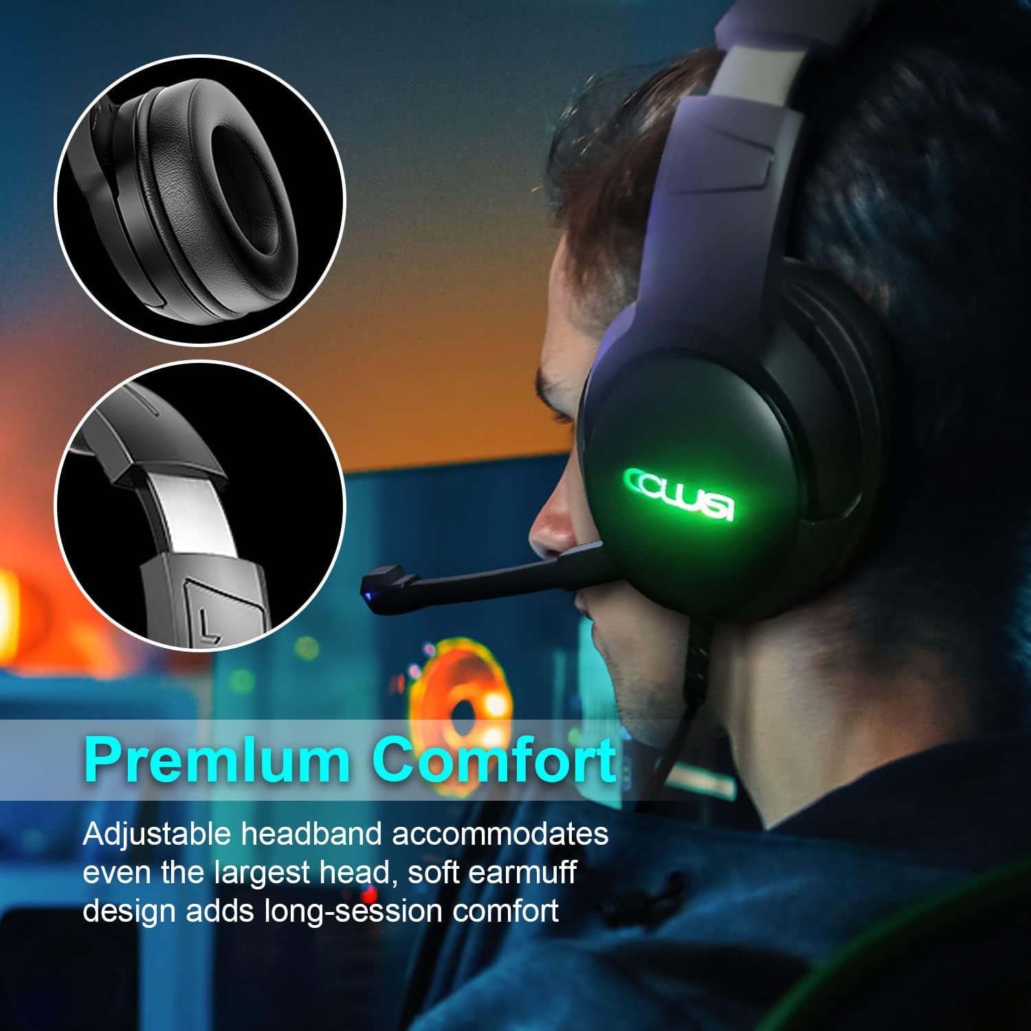Colusi Multi-Platform Gaming Headset â€“ 3.5mm + USB For PC, PS4/PS5, Xbox, Switch | Black
