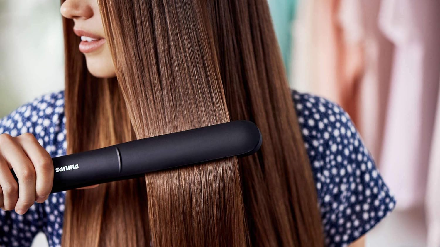 Philips Straight Care Essential Thermo Protect Straightener ThermoProtect technology, Keratin-infused Plates, 2 Temperature Settings