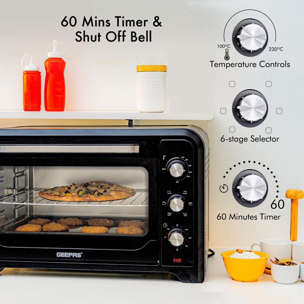 Geepas 42L Electric Oven with Convection & Rotisserie â?? 2000W Power