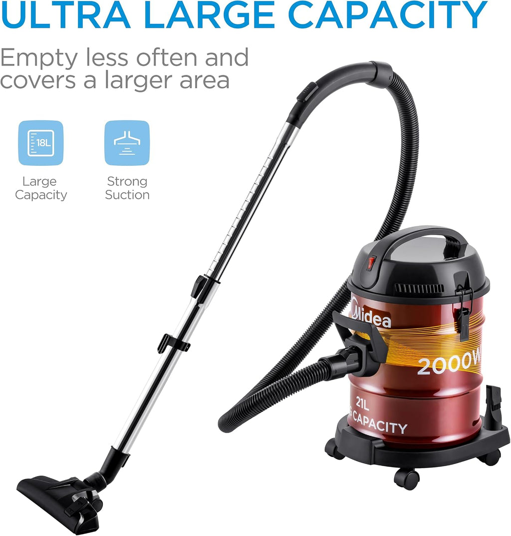 Midea Drum Vacuum Cleaner 2000 Watts , 21 Liters