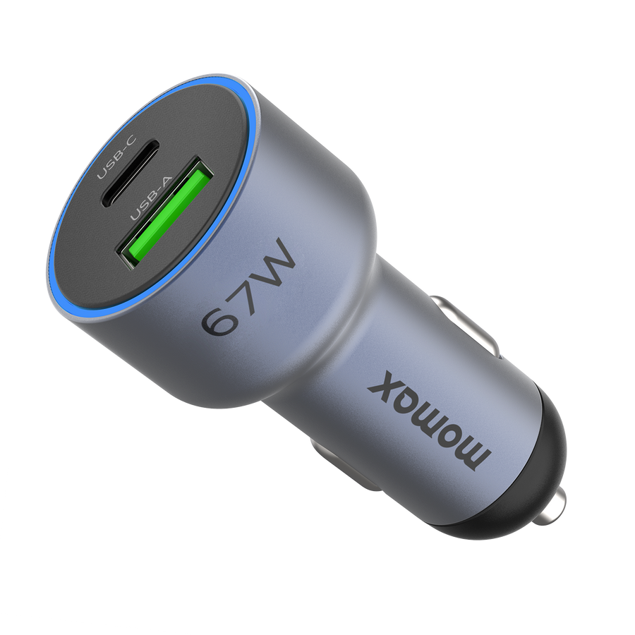 Momax MoVe Dual-Port Car Charger 67W with Charging Cable