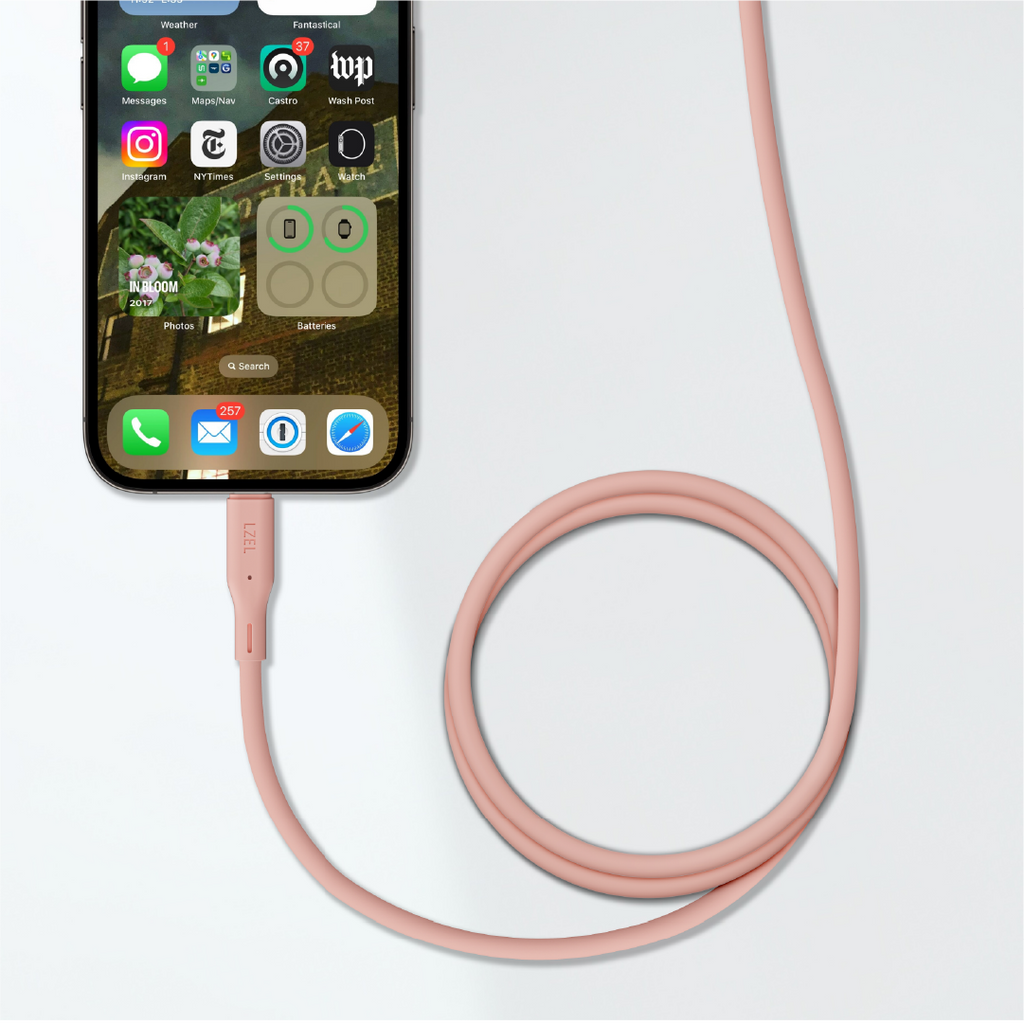 LZEL Celeris Silox CXL Soft Silicone USB-C to USB-C Cable, 480Mbps, 240W Max, 1m | Pink