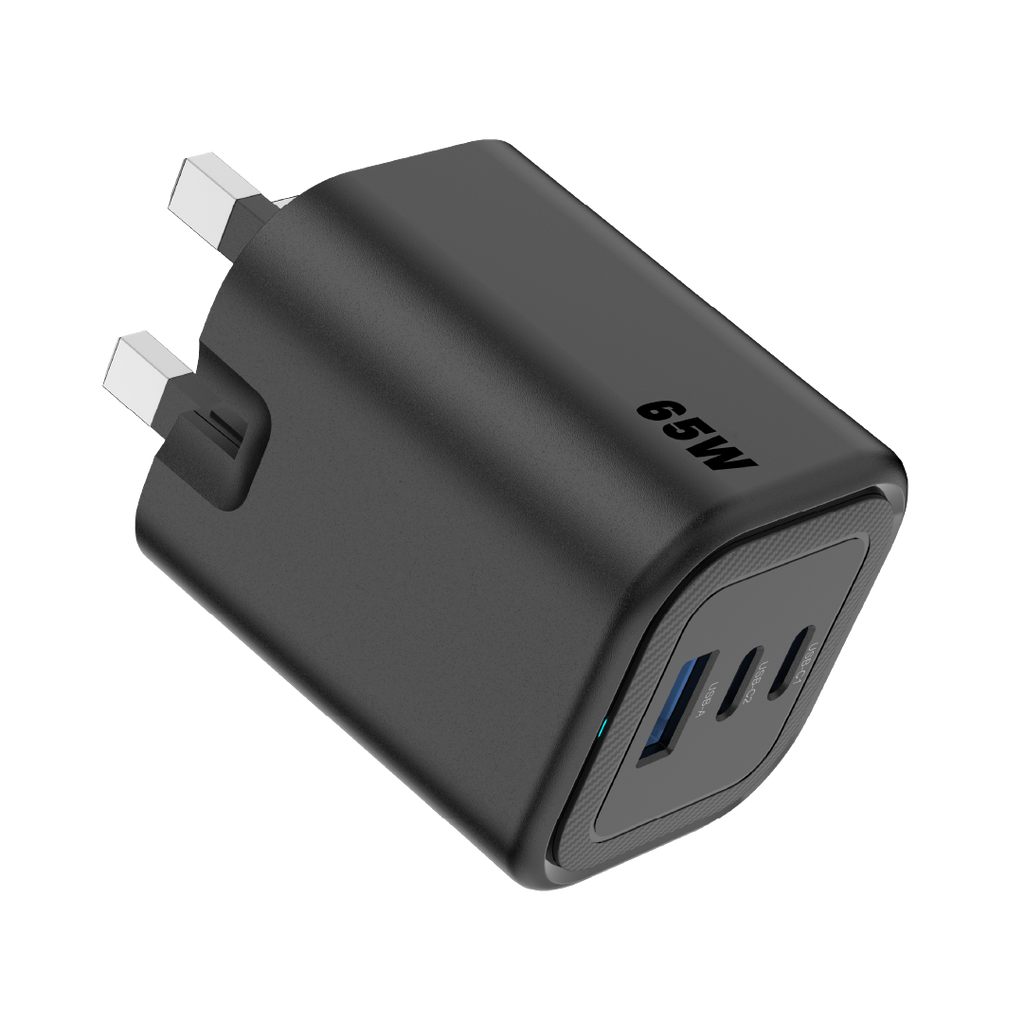 Asli  Global Maxcharge 65 Gan 3-Port Usb-A & Dual Usb-C Fast Charger | Black