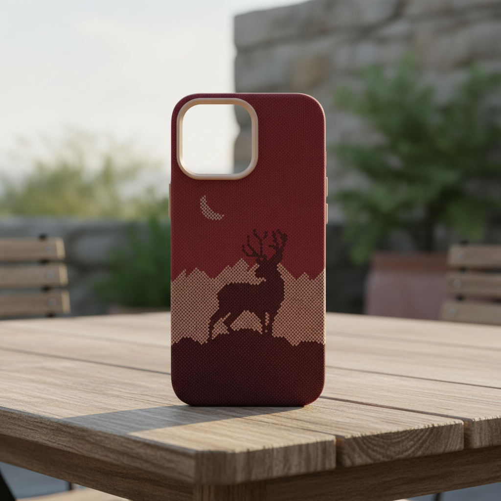 LZEL MagCarbon Deer Cover for iPhone 16 Pro Max | Wine Deer