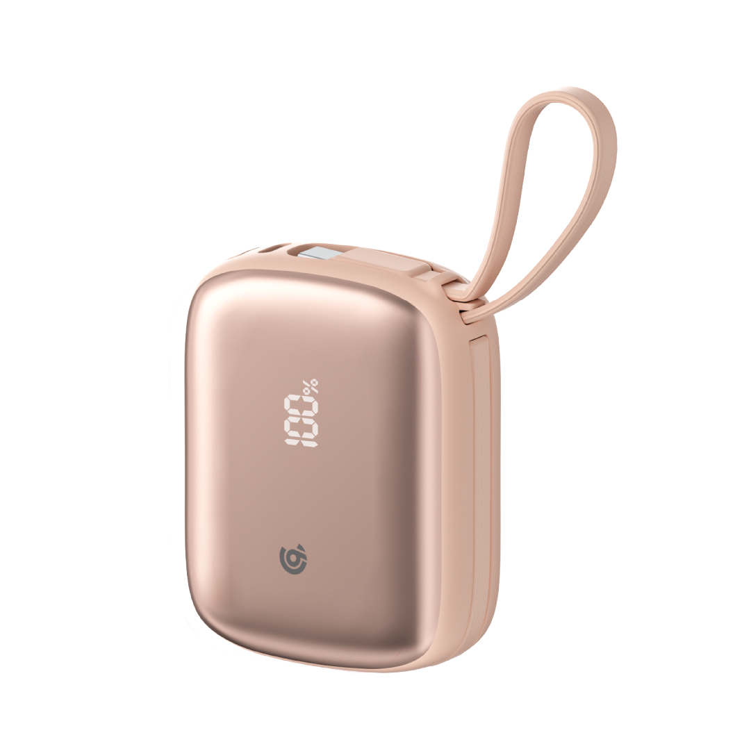 90 Percent Primflux Mini 22.5W Dual Built-In Cables Power Bank Powerdelivery Qc 3.0 | Usb-C & Lightning | Pink