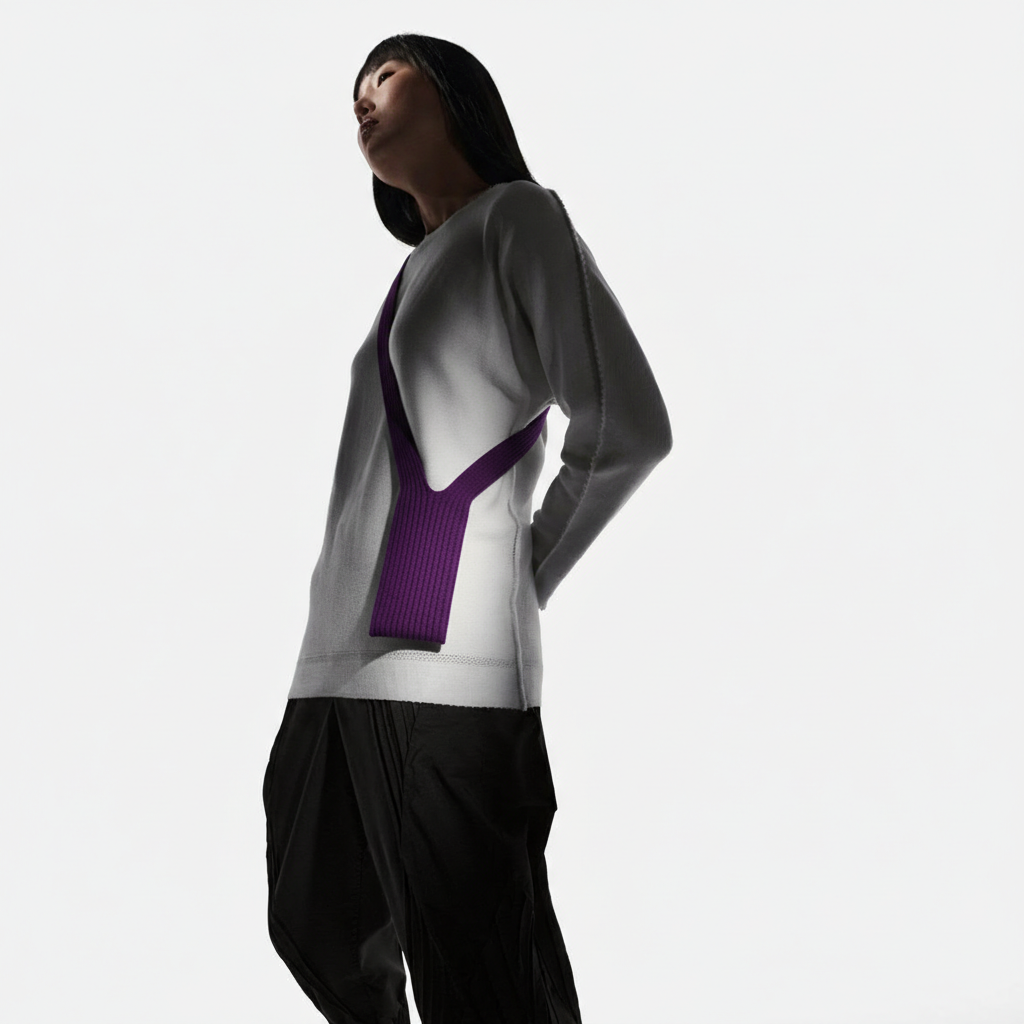 Phone Pocket with Strap â€“ Stretch Knit Wearable iPhone Holder 80 cm | Purple