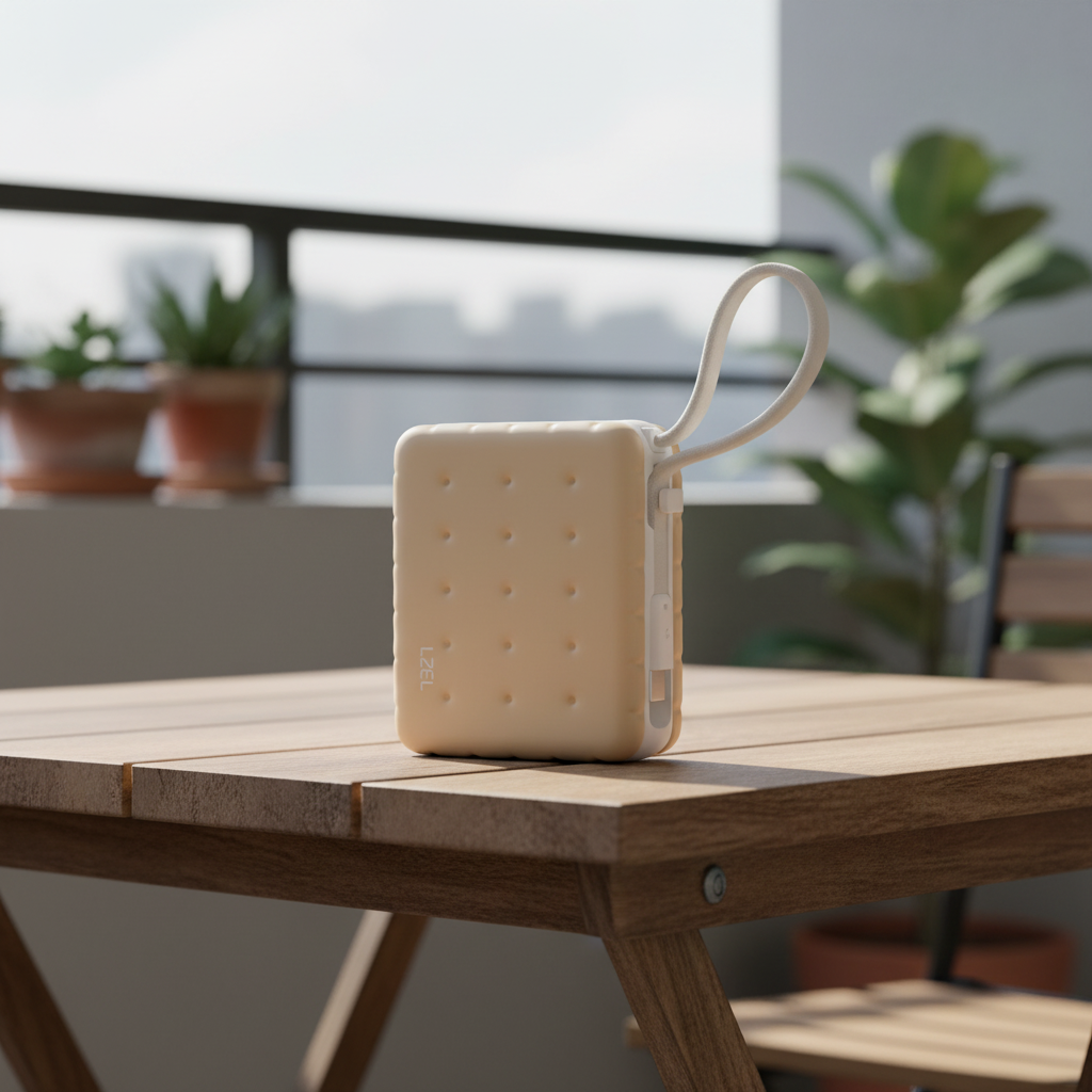 LZEL ZenoFlex MaxLux Mini 10000mAh PD Power Bank â€“ 20W Output / 18W Input (15W Wireless) | Beige