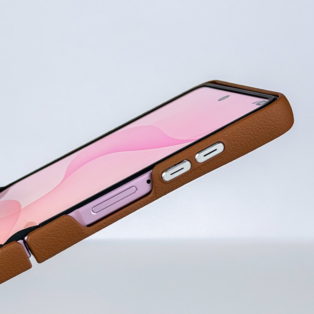 Coblue Premium Leather Magnetic Case â€“ Samsung Galaxy Z Flip 7 | Brown