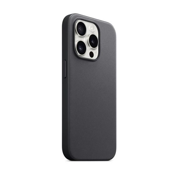 Asli Global iPhone 15 Pro Silky Fabric MagSafe Cover | Black