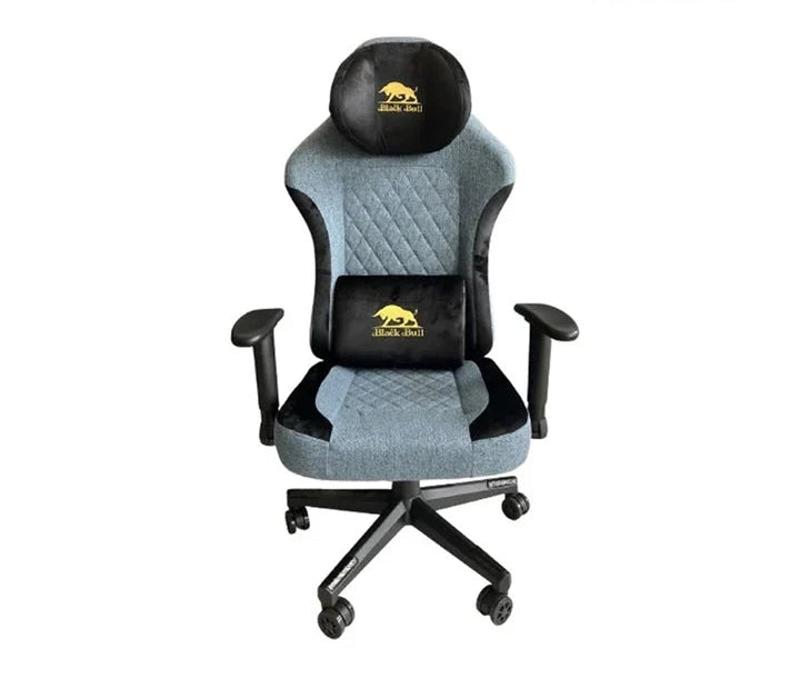 Black Bull Gaming Chair With Molded Headrest Up & Down - Fabric | Black/Blue
