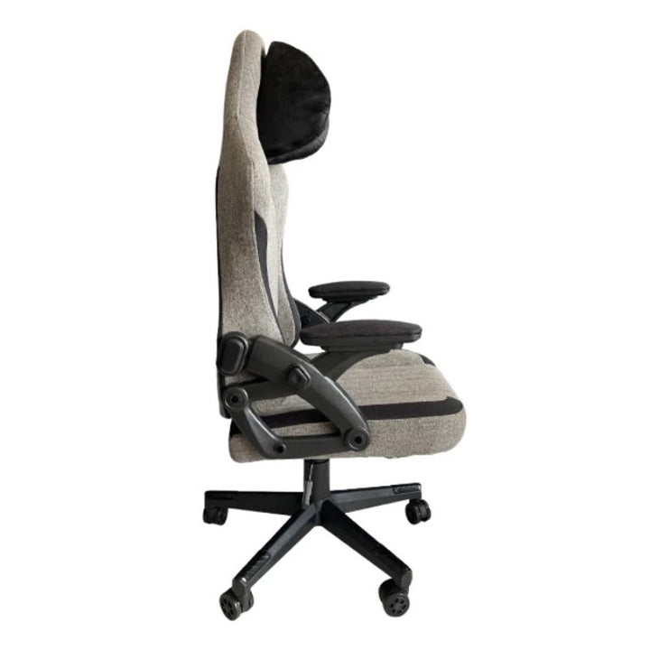 Black Bull Gaming Chair with Adjustable Molded Headrest â€“ Fabric | Gray / Black