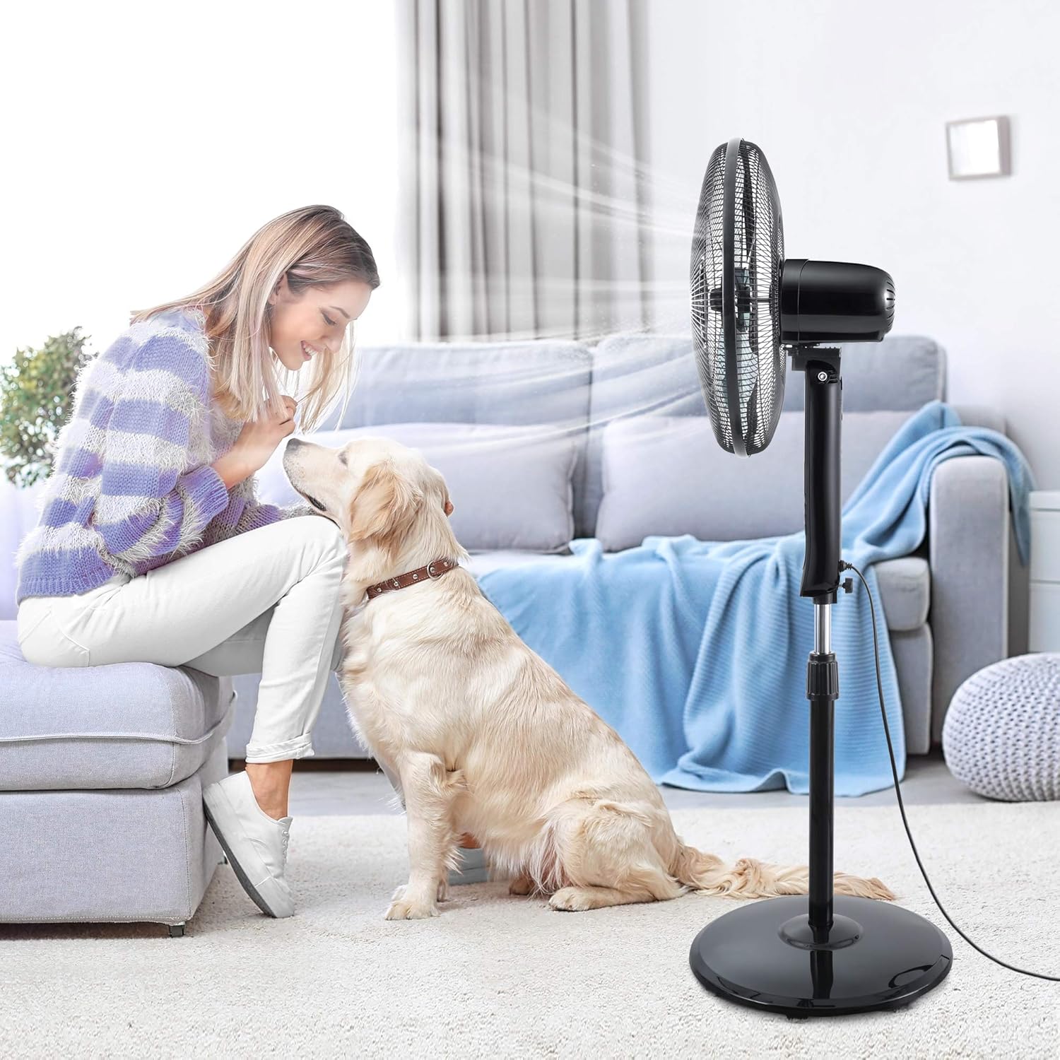 Midea FS40-15FR Stand Fan with Remote 16 inch. | Black