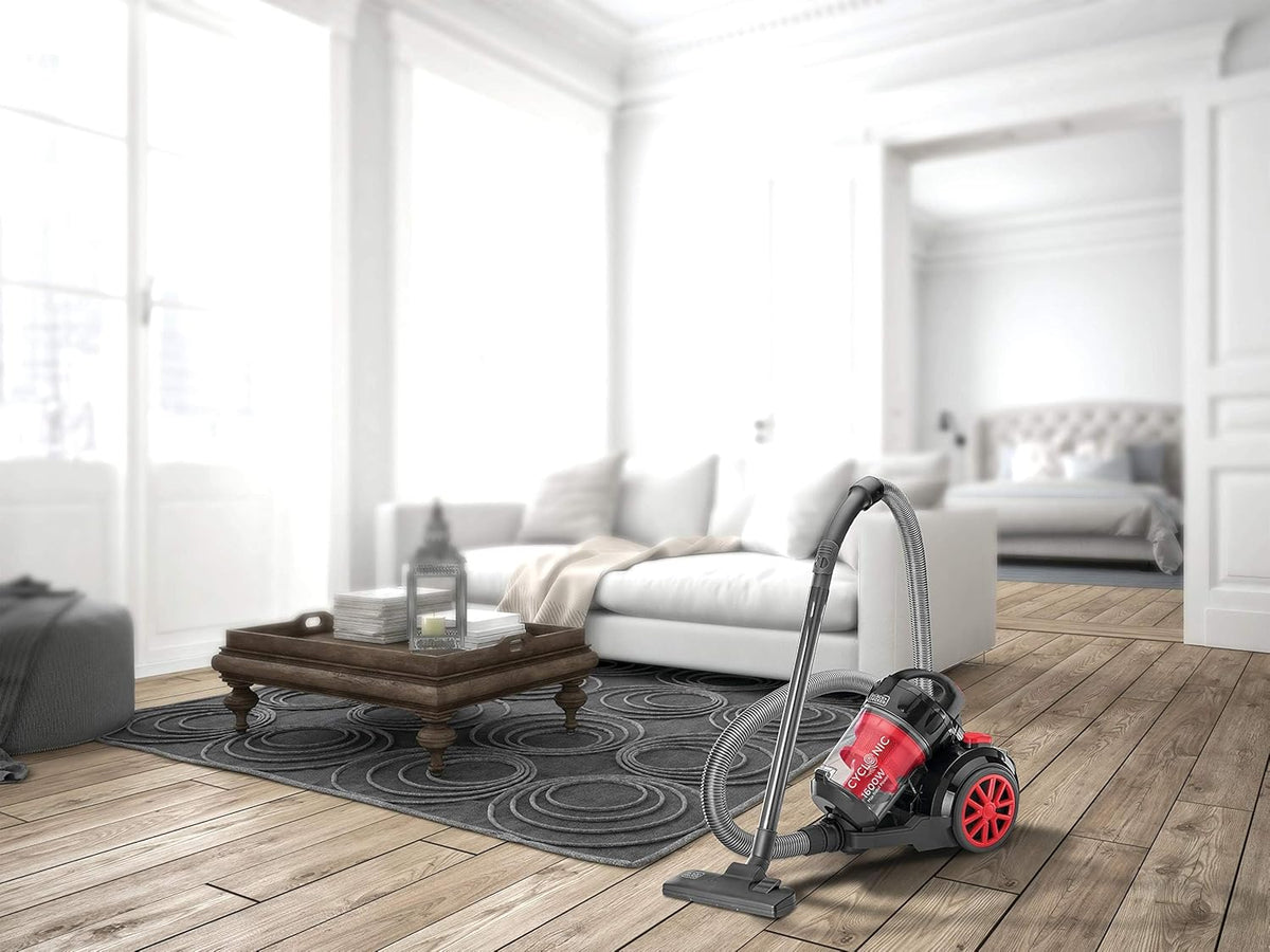 Black & Decker 1600W Bagless Cyclonic Canister Vacuum Cleaner, Multi Color