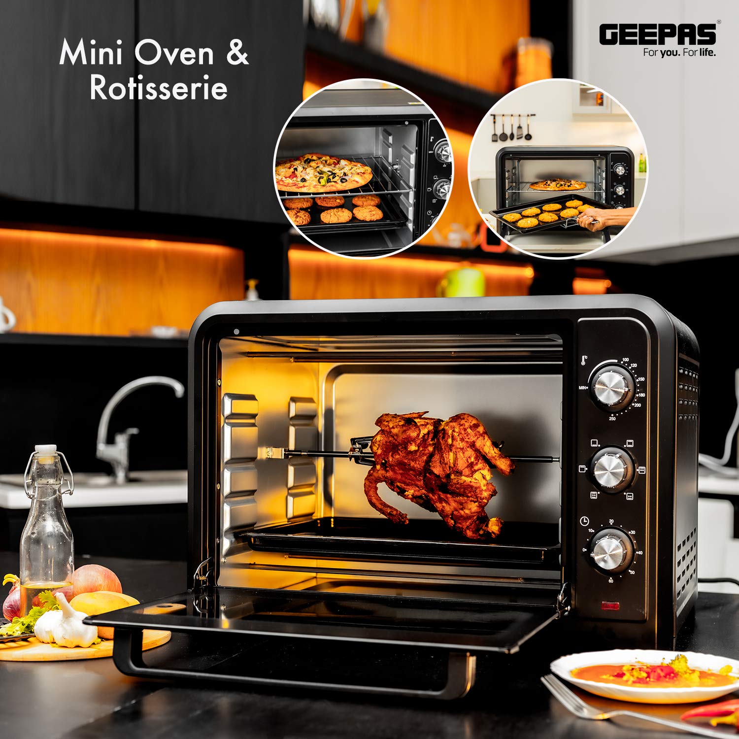 Geepas 42L Electric Oven with Convection & Rotisserie â?? 2000W Power