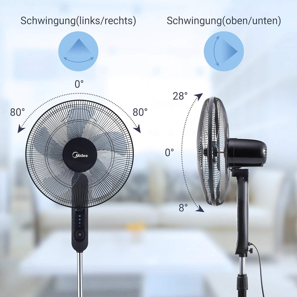 Midea FS40-15FR Stand Fan with Remote 16 inch. | Black