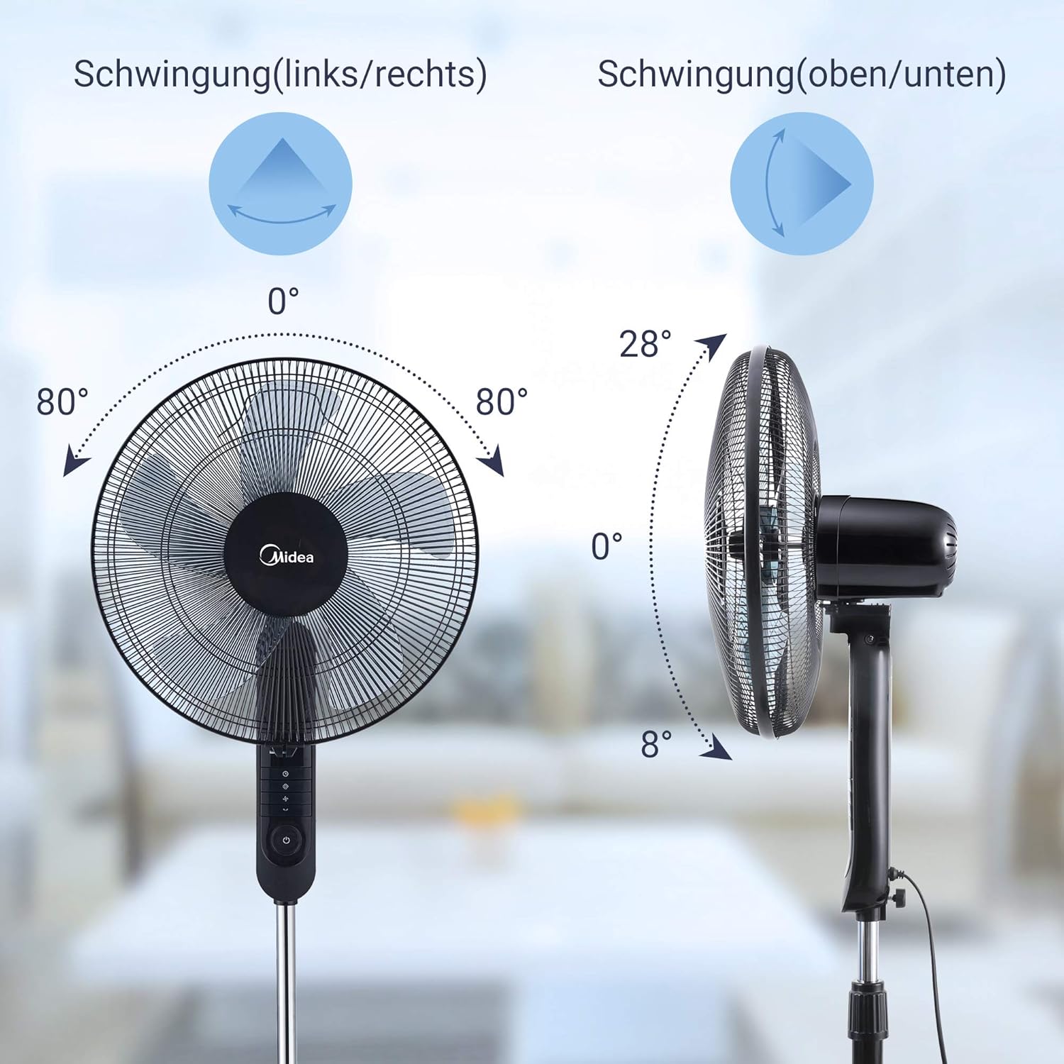 Midea FS40-15FR Stand Fan with Remote 16 inch. | Black