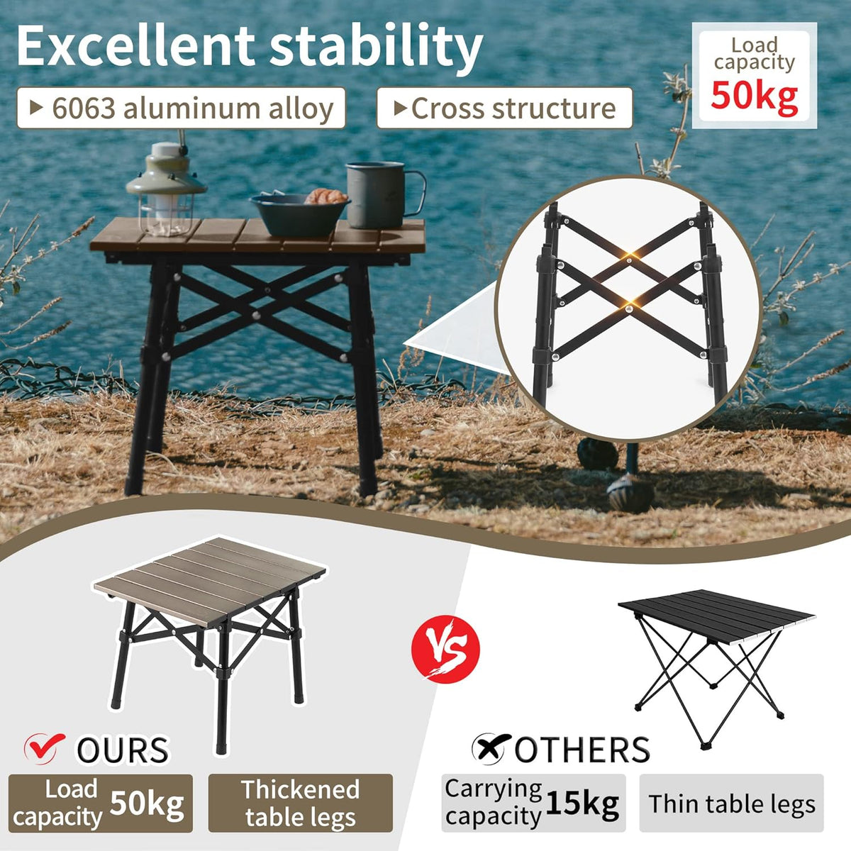 Naturehike Outdoor Portable Folding Table â€“ Brown | Small