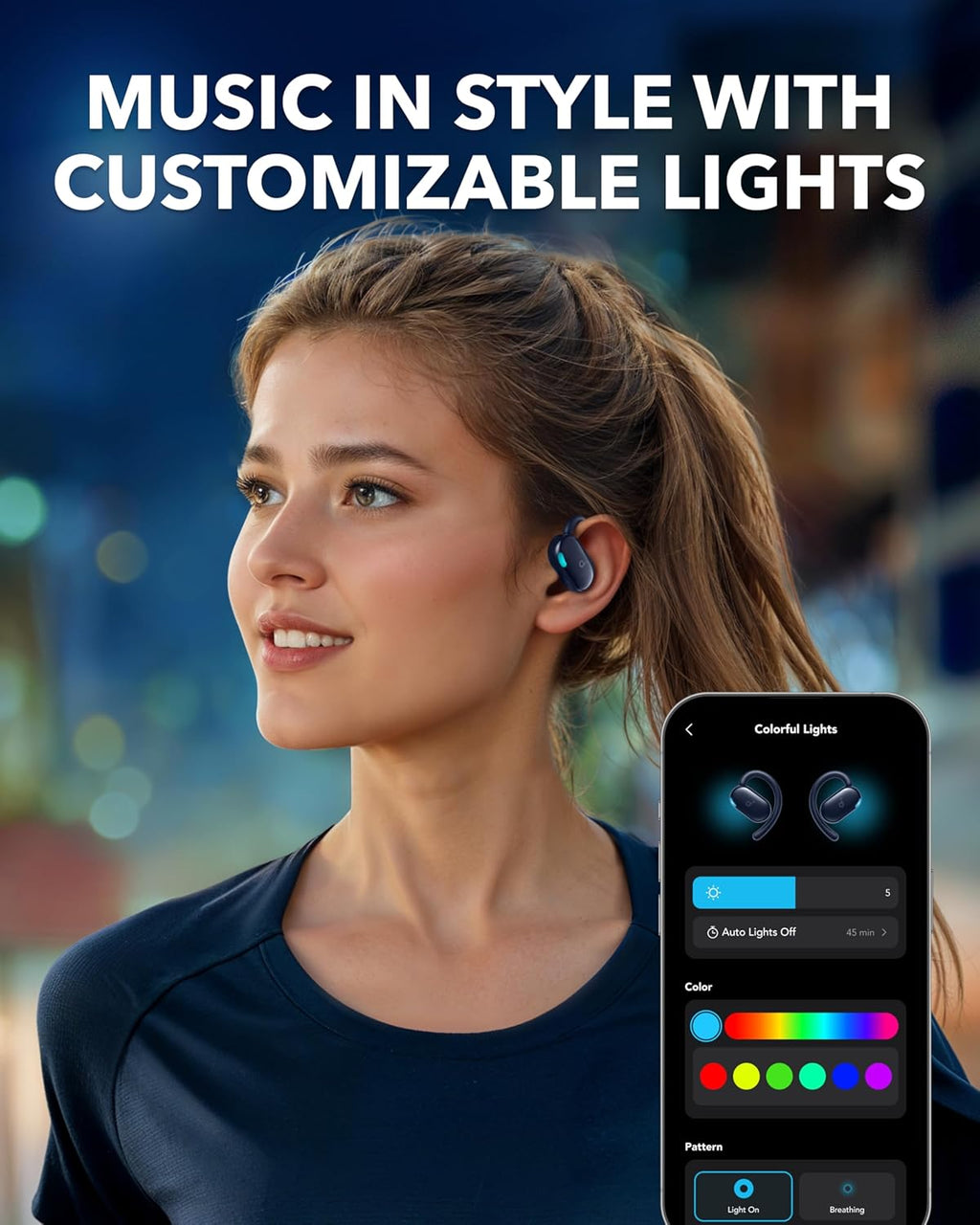Anker Soundcore V20i Open-Ear Wireless Earbuds with Rotatable Snug Fit | Blue