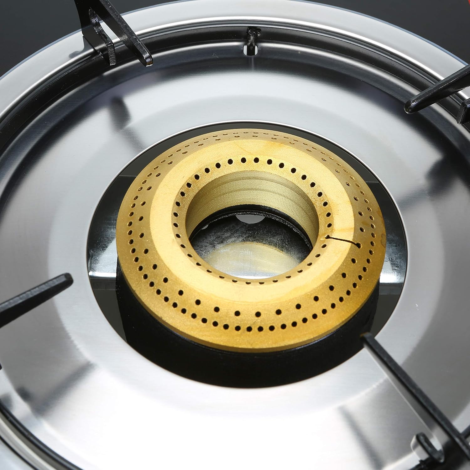 Geepas 2 Burner Glass Top Gas Cooker GK5602 | Stainless Steel