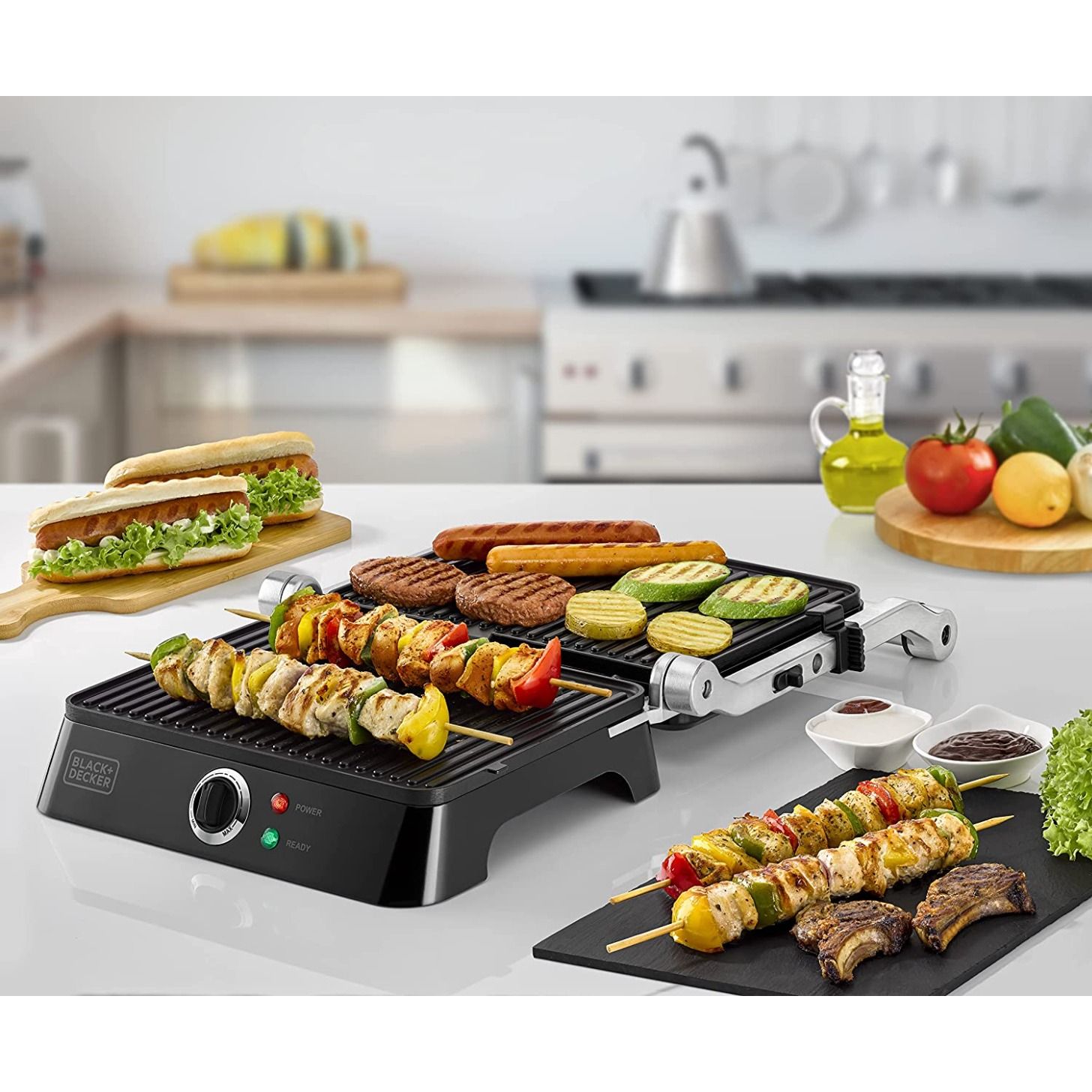 Black & Decker Electric Contact Grill, 1400W | Black / Silver