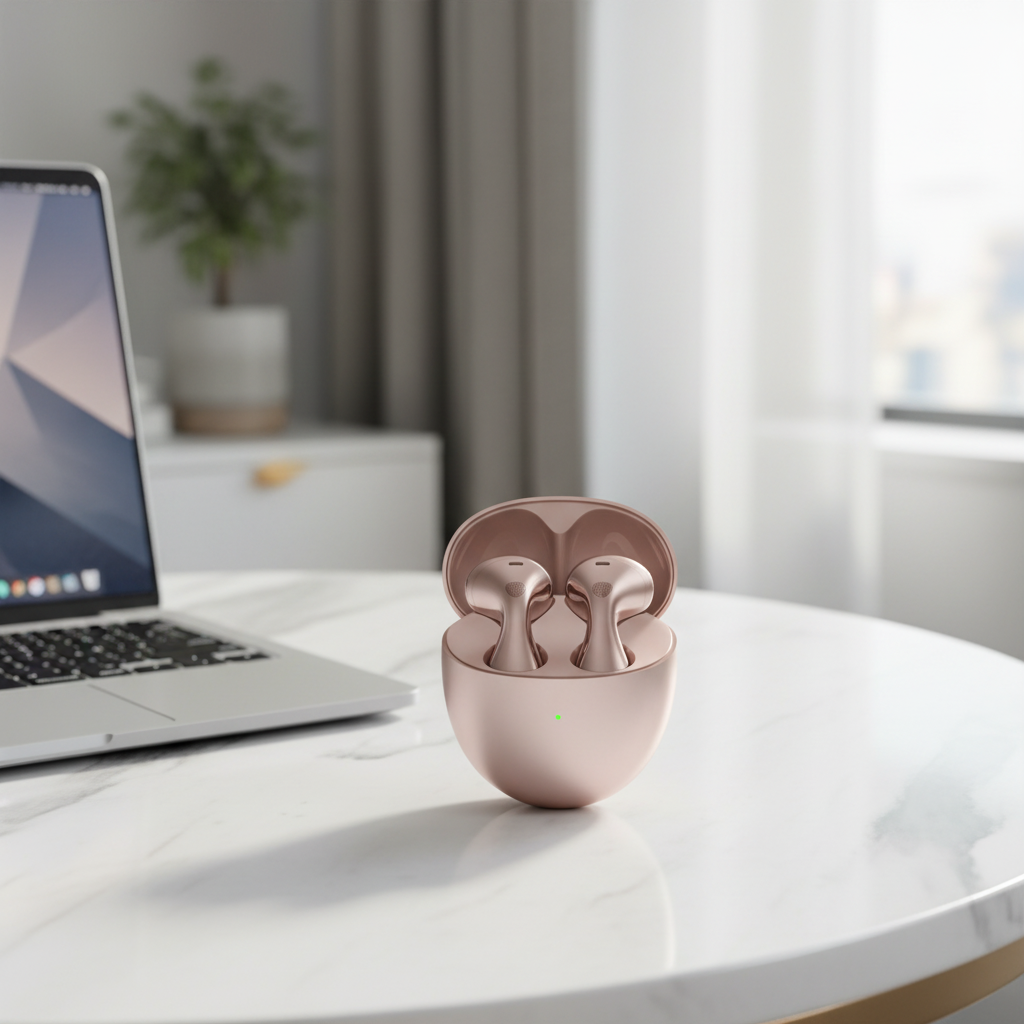 Huawei FreeBuds 6 – Truly Wireless Bluetooth Open-Fit Earbuds with Charging Case | Rose Gold
