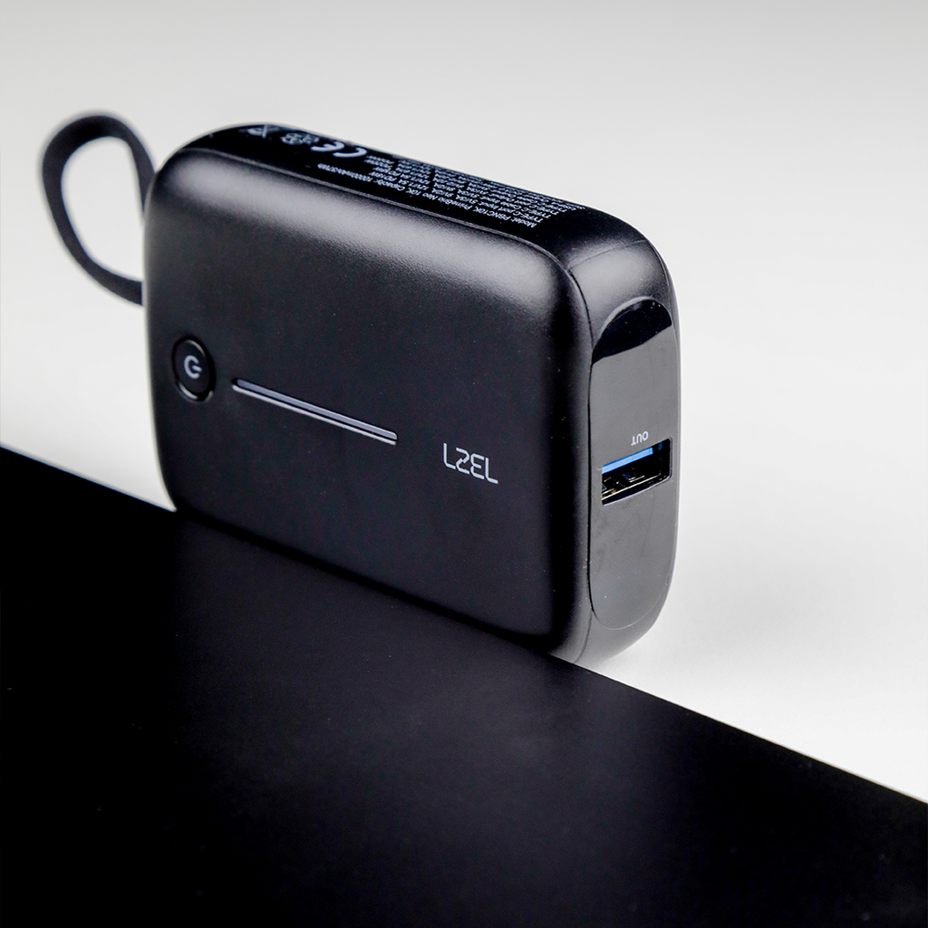 LZEL PrimeBrio Neo 10K Mini Power Bank 22.5W – 10000mAh, Detachable Type-C Cable