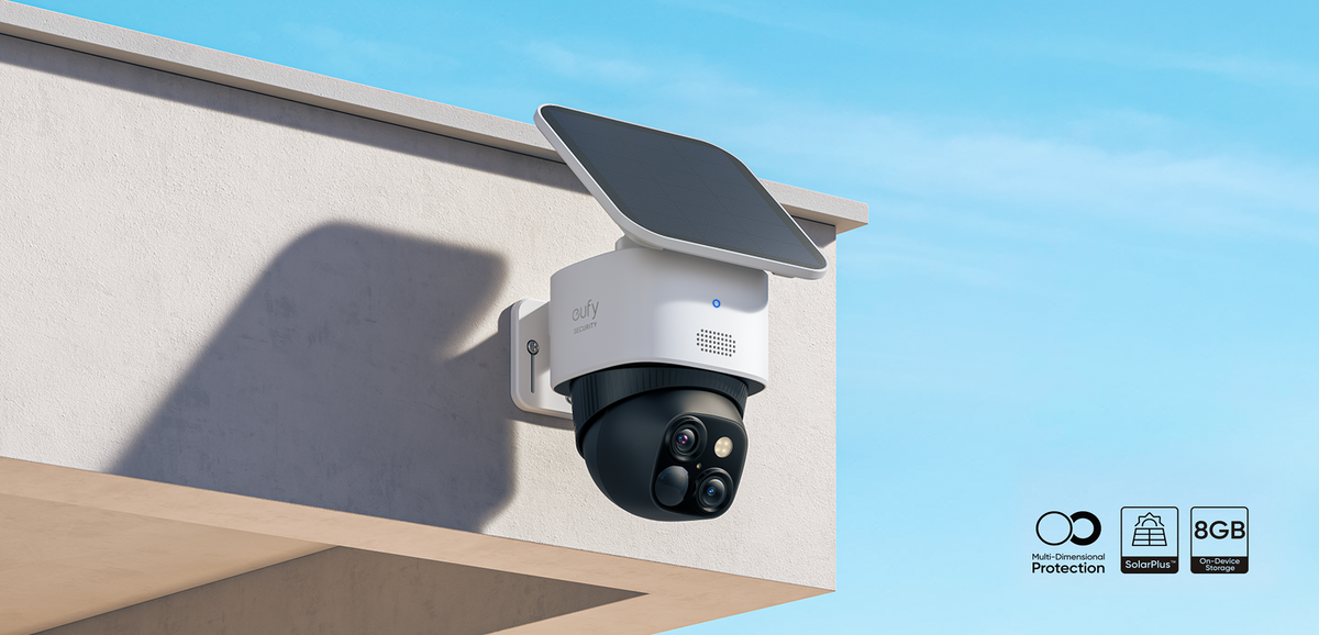 Eufy Security SoloCam S340 â€“ Dual 360Â° Coverage, Solar-Powered, 4K Clarity | Black & White