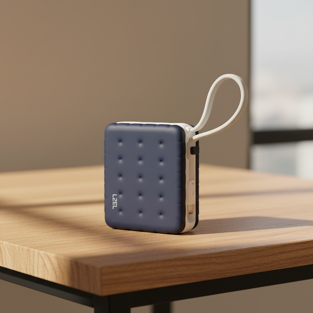 LZEL ZenoFlex MaxLux Mini 10000mAh PD Power Bank â€“ 20W Output / 18W Input (15W Wireless) | Navy Blue