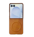 Coblue Premium Leather Magnetic Case – Samsung Galaxy Z Flip 7 | Brown