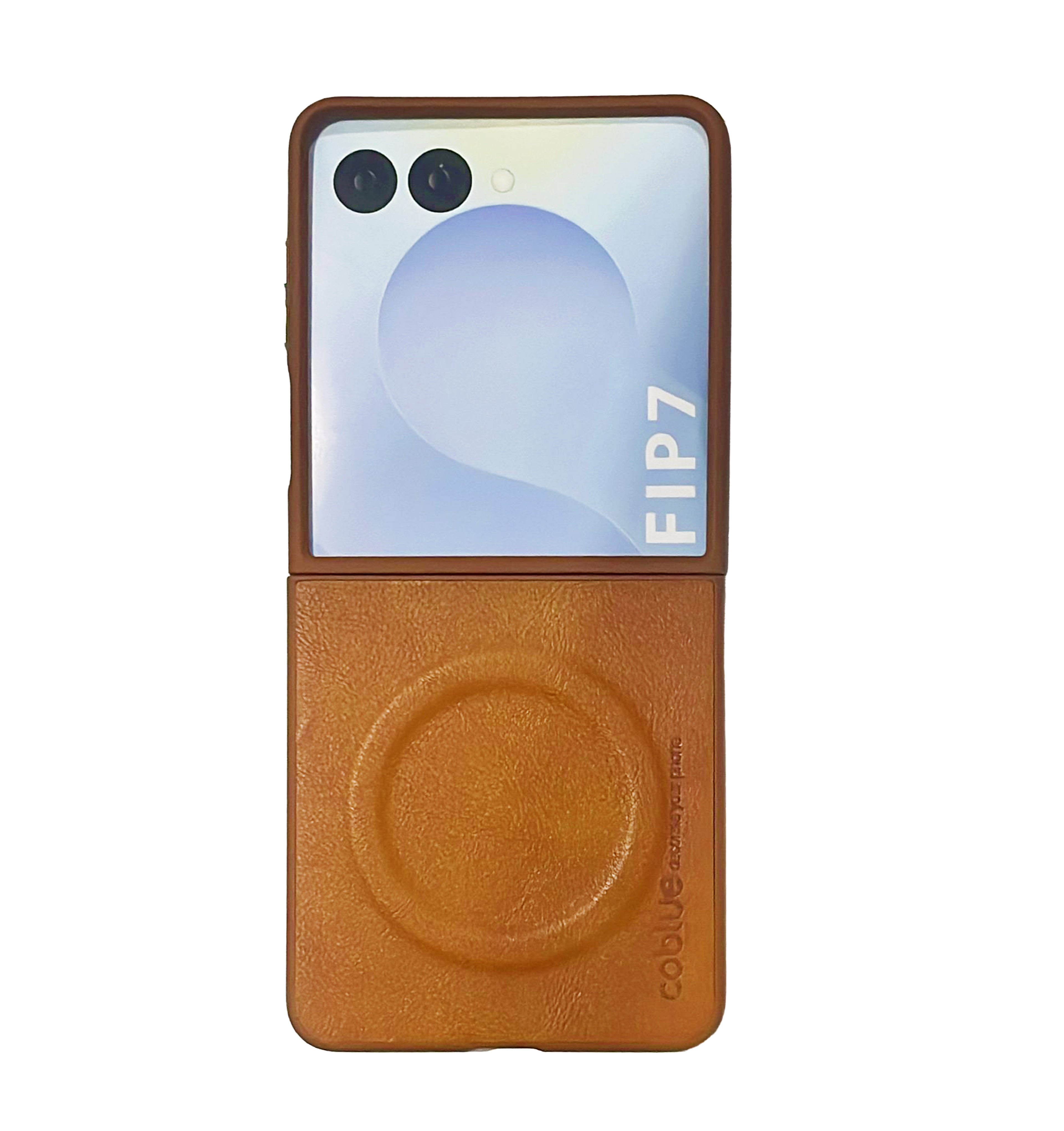 Coblue Premium Leather Magnetic Case – Samsung Galaxy Z Flip 7 | Brown