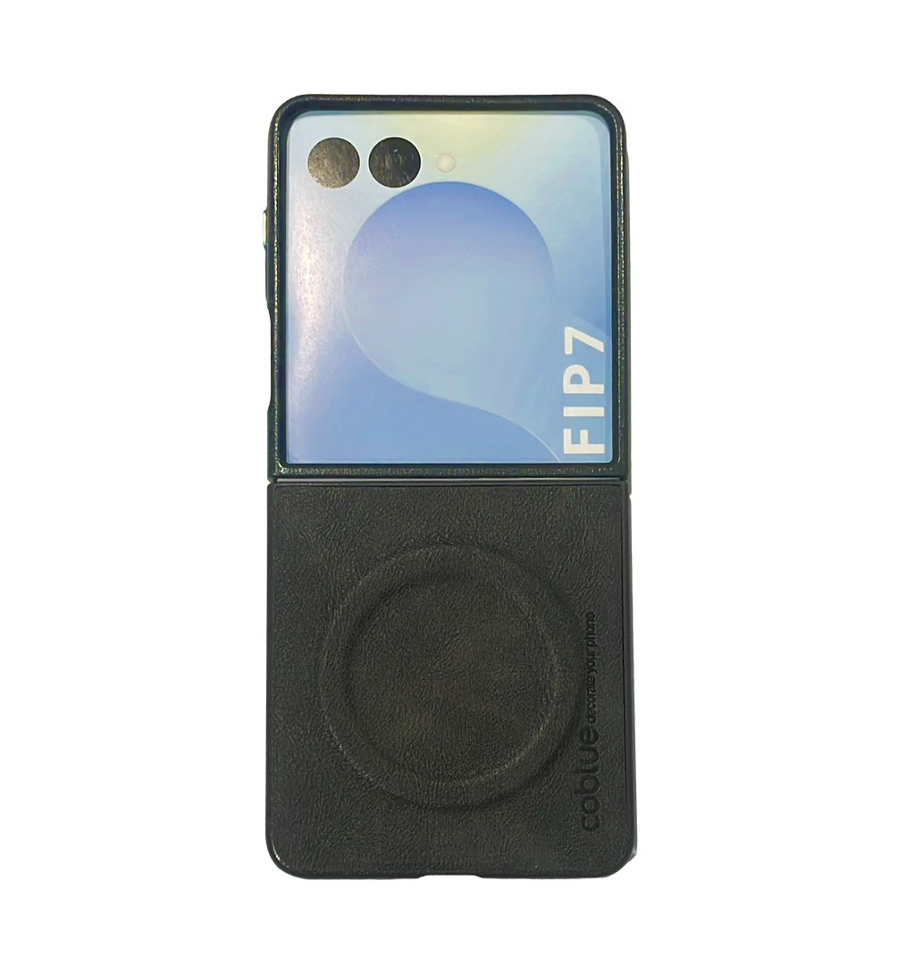 Coblue Premium Leather Magnetic Case â€“ Samsung Galaxy Z Flip 7 | Gray